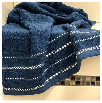 Полотенце для рук Полотенце для душа Банное полотенце Однотонное с подвеской 100 % хлопок 50 x 100 см — Лагуна (56) heimtexland, синий