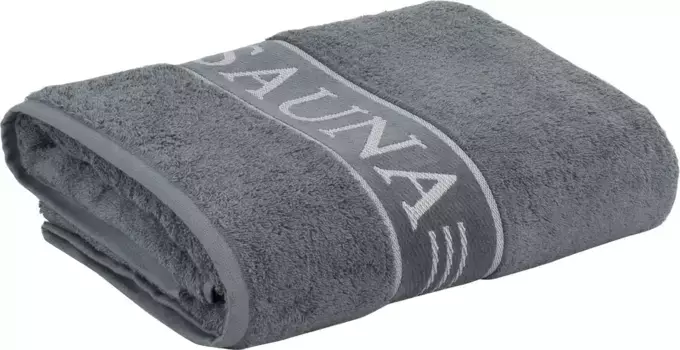 Полотенце для сауны Mve "Mve", (1 шт.), с надписью "Сауна" по краю 80х200 см (1 шт.), цвет stone
