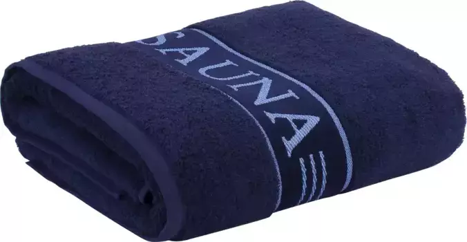 Полотенце для сауны Mve "Mve", (1 шт.), с надписью "Сауна" по краю 80х200 см (1 шт.), цвет deep sea