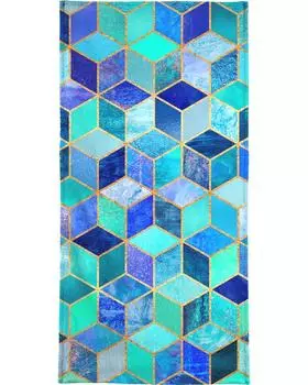 Полотенце для ванной Juniqe Blue Cubes, цвет Blau & Grn