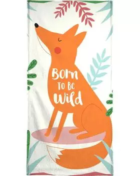 Полотенце для ванной Juniqe Born to Be Wild Fox, цвет Grn & Orange