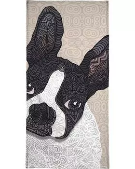 Полотенце для ванной Juniqe Boston Terrier, цвет Braun & Schwarz