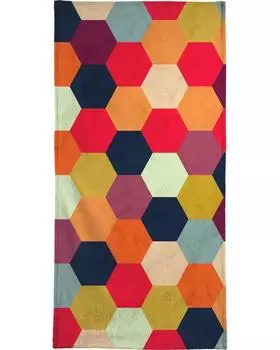 Полотенце для ванной Juniqe Colorful Beehive Pattern, красочный