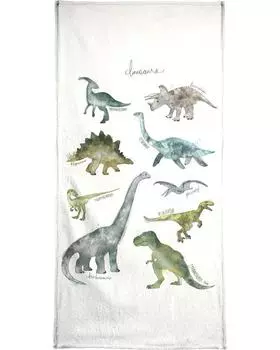 Полотенце для ванной Juniqe Dinosaurs, цвет Blau & Cremewei