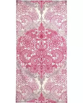 Полотенце для ванной Juniqe Happy Place Doodle, цвет Rosa & Rot