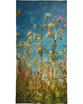 Полотенце для ванной Juniqe Heat Flowers, цвет Blau & Grn