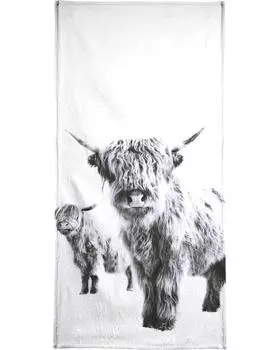 Полотенце для ванной Juniqe Highland Cows, цвет Schwarz & Wei