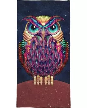 Полотенце для ванной Juniqe Owl 2, цвет Blau & Braun