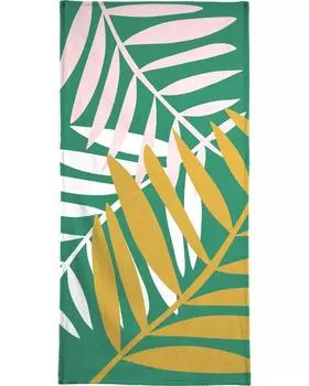 Полотенце для ванной Juniqe Palm Leaves, цвет Gelb & Grn