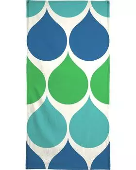 Полотенце для ванной Juniqe Raindrops, цвет Blau & Grn