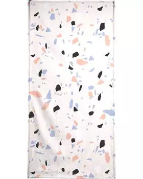 Полотенце для ванной Juniqe Sweet Terrazzo Texture, цвет Rosa & Schwarz