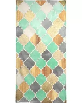 Полотенце для ванной Juniqe Textured Moroccan Pattern, цвет Grau & Grn