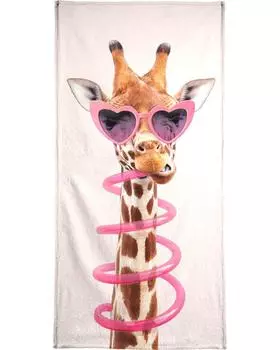 Полотенце для ванной Juniqe Thirsty Giraffe, цвет Braun & Rosa