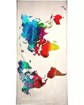 Полотенце для ванной Juniqe World Map, красочный