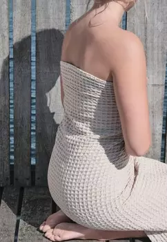 Полотенце для ванной The Organic Company Big Waffle 150x100cm, серый