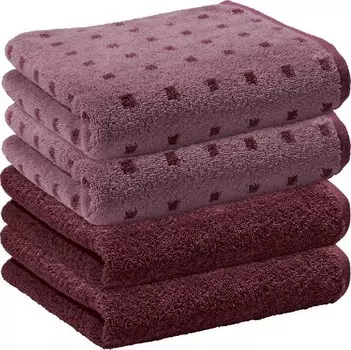 Полотенце Erwin Mller 4er-Pack 208073, 50x1x100 см цвет beere