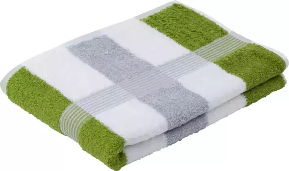 Полотенце Gzze "New York", (1 шт.), в полоску, со структурированной каймой, чистый хлопок 70х140 см (1 шт.), цвет apfelgrn-wei