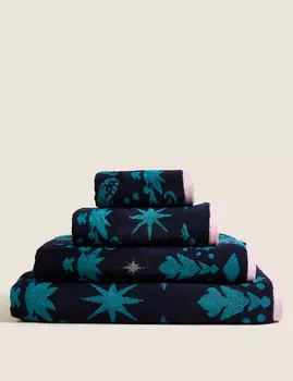 Полотенце из чистого хлопка с изображением тигра Marks & Spencer, бирюзовый микс