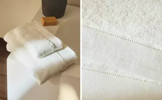 Полотенце из хлопка и модала Zara Home, цвет Oyster White