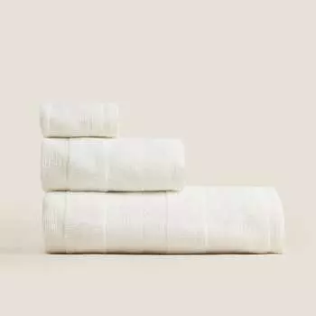 Полотенце из хлопка велюровое Zara Home Velour Cotton, белый