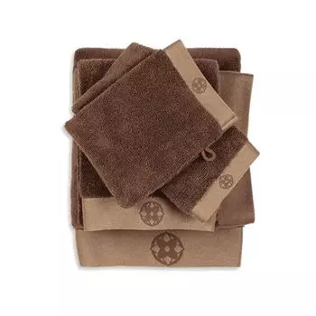 Полотенце Капучино хлопковое с декоративной вышивкой, листья 48х100 см х2 Kayori