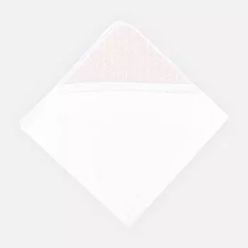 Полотенце KraftKids с капюшоном, белые перья на розовом фоне, розовый