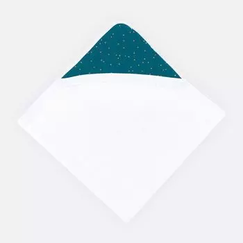 Полотенце KraftKids с капюшоном муслиновое в золотистый горошек на бирюзовыйе