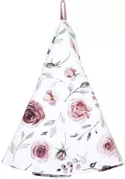 Полотенце кухонное Clayre & Eef 80 см, хлопковое, бежево-синее, круглое с курицей и петухом Clayre&Eef, розовый