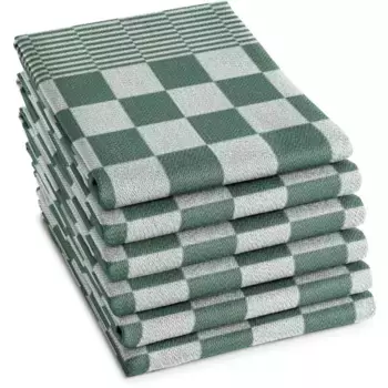 Полотенце кухонное DDDDD «Барбекю, 65х65 см, из 100% хлопка, жаккардовая ткань», (комплект, 6 шт.), оптимальное впитывание влаги и долговечность, зеленый
