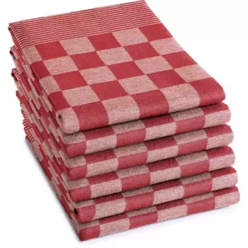 Полотенце кухонное DDDDD «Барбекю, 65х65 см, из 100% хлопка, жаккардовая ткань», (комплект, 6 шт.), оптимальное впитывание влаги и долговечность, красный