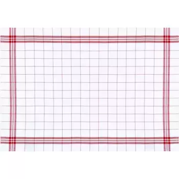 Полотенце кухонное лепное «Бамбук, клетка», (набор, 3 шт.) Stuco, белый/красный