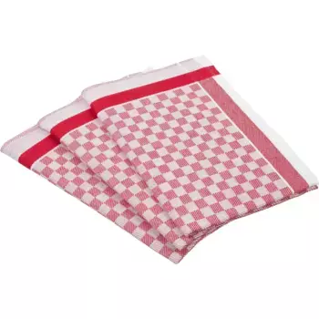 Полотенце кухонное ROSS «Эксклюзив», (набор, 3 шт.), клетчатый фон, 50х70 см, красный