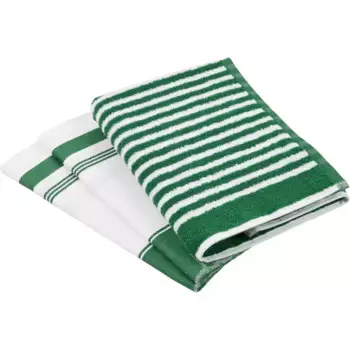 Полотенце кухонное ROSS «Эксклюзив» (набор, 3 шт.), 1х кухонное махровое полотенце (полоски) и 2 кухонных полотенца (садовые травы), зеленый
