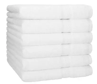 Полотенце люкс - джинсовое синее - 3 шт - 70х140см - 550 г/м2 Betzshop, белый