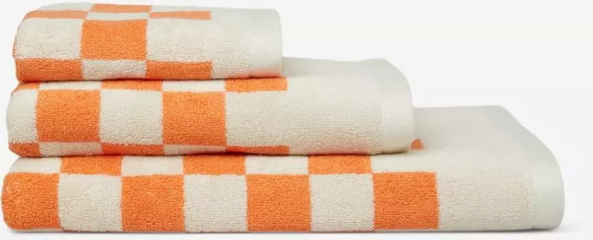 Полотенце Marc O' Polo в клетку, цвет сиреневый, размер 50x100 Marc O'Polo