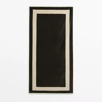 Полотенце Massimo Dutti 100% Cotton Contrast, хаки