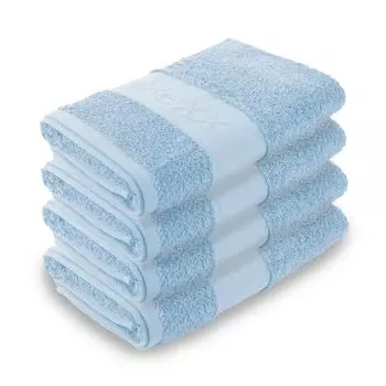 Полотенце Mexx (4 шт./голубой) 50х100см, 100% хлопок - KO-Tex, полотенце для сауны премиум-качество 450гр/м, супервпитывающее, быстросохнущее, светло-синий
