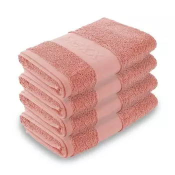 Полотенце Mexx (4 шт. в упаковке / персиково-розовый) 50х100см, 100% хлопок - KO-Tex, полотенце для сауны премиум-качество 450гр/м, супервпитывающее, быстросохнущее