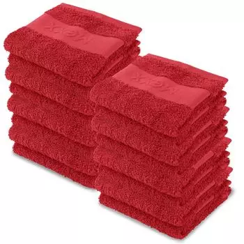 Полотенце Mexx гостевое (упаковка 16 шт./красное) 50х30см, 100% хлопок - KO-Tex, полотенце премиум качества 450гр/м, супервпитывающее, быстросохнущее, красный