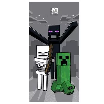Полотенце Minecraft хлопок, серое банное полотенце 70х140 см sarcia.eu, серый