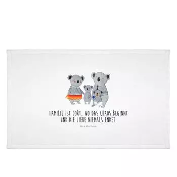 Полотенце Mr. & Mrs. Panda 50 x 100 Семья Коал - белое - подарок, братья и сестры, большое, полотенца, детское, банное полотенце, мама, коалы, качественное время, бабушка, дедушка, семейная жизнь, белый