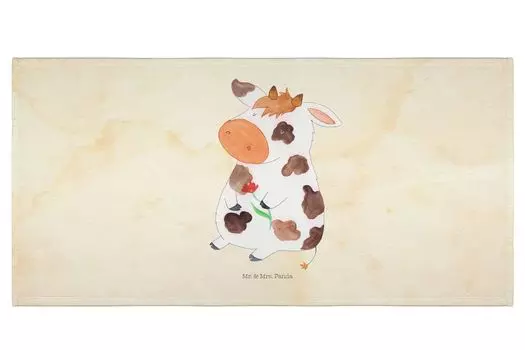 Полотенце Mr. & Mrs. Panda 50 x 100 корова - винтаж - подарок, ферма, мечты, банное полотенце, детское, большое, пушистое, молоко, сельскохозяйственные животные, дети, фермер, ванная комната, белый