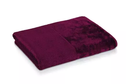 Полотенце mve Bamboo Luxe с велюровой каймой серебро 50х100 MOVE, бордовый
