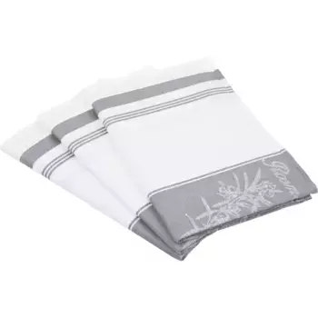 Полотенце ROSS «Эксклюзив», (набор, 3 шт.), центральная полоса с травами, 50х70 см, цвет silberfarben