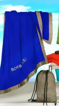 Полотенце + рюкзак Borbonese Mykonos Beach In Terry 100180, синий