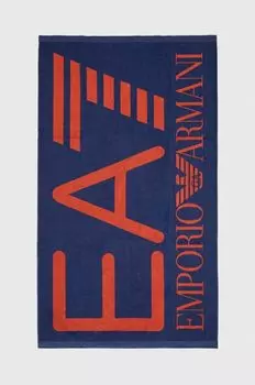 Полотенце с добавлением шерсти 100 х 170 см. EA7 Emporio Armani, темно-синий