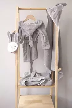 Полотенце с капюшоном Kikadu, серый