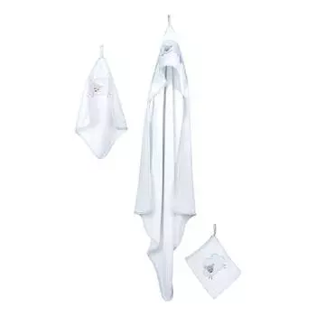 Полотенце с капюшоном little cloud (3 шт.) Roba, белый