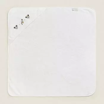 Полотенце с капюшоном Zara Home Mickey Disney Embroidered, белый