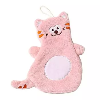 Полотенце с ремешком, поглощающее воду, мягкое, удобное, из кораллового флиса, в форме кота Гарфилда, висит, ткань для протирания рук, чистящая, ежедневно, фиолетового цвета Stuttg, розовый